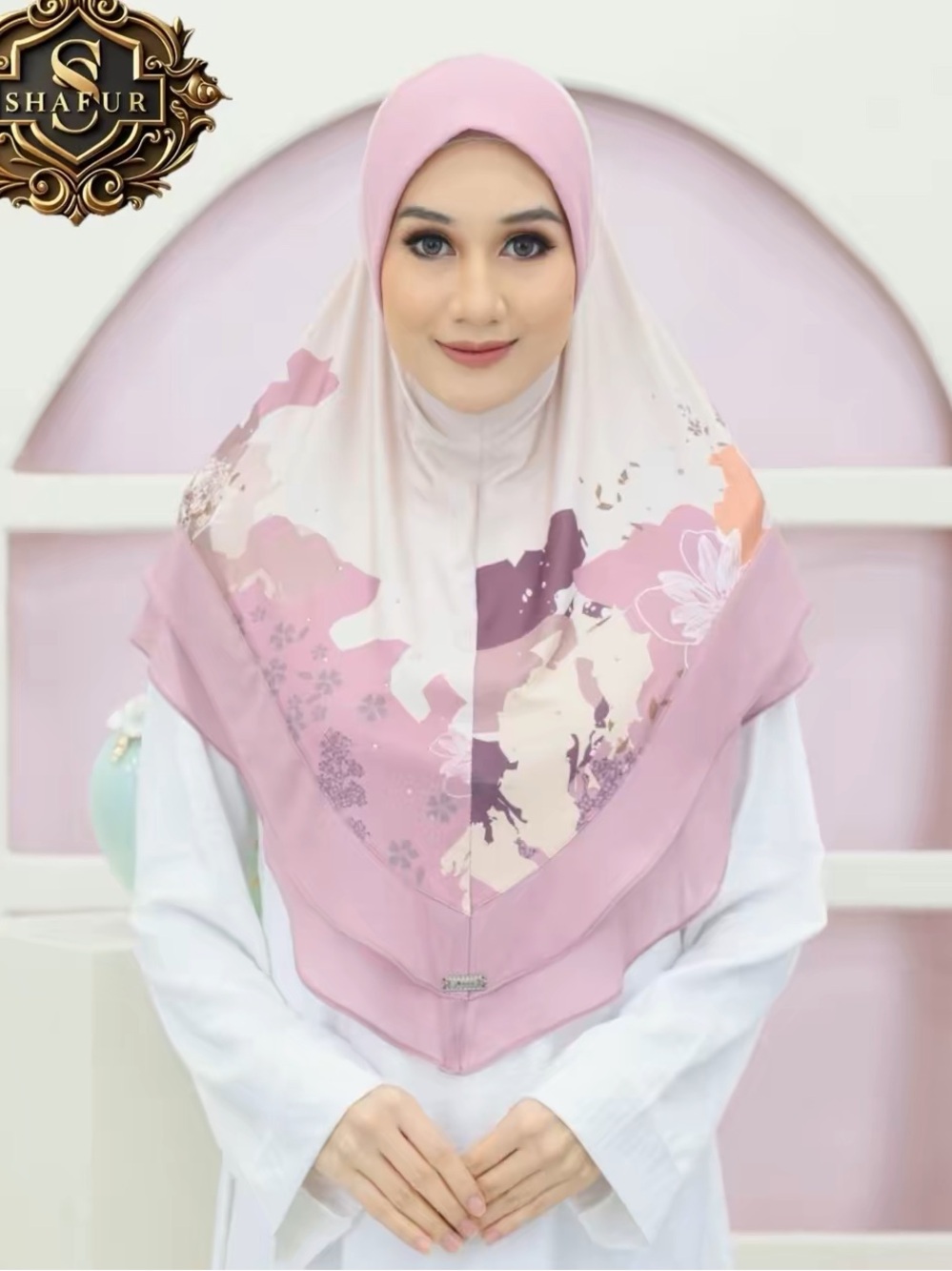 Muslim modest  Ready-to-Wear dibble layered Hijab Adult Instant Hijab scarf